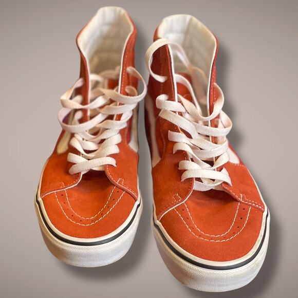 Men's 10 VANS Old Skool Color Theory SK8 Hi Orange Sneakers No Signs of Wear - Picture 1 of 11